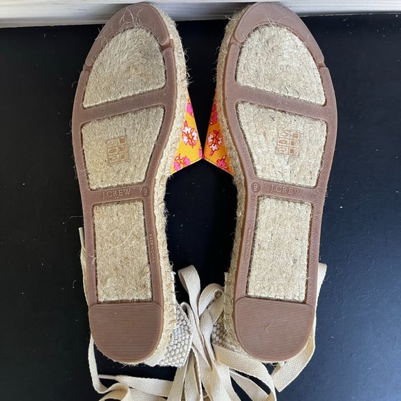 J. Crew Women's Printed Canvas Anke-Wrap Espadrilles Sz. 9 Style BH001 - Picture 13 of 13